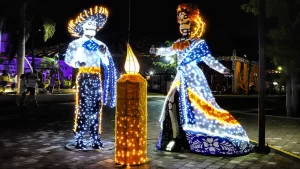 Adornos de Temporada Día de muertos en playa del Carmen