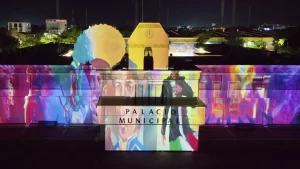 Videomapping en palacio municipal de Playa del Carmen