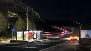 Vista del paradero Clavijero de la Línea 4 BRT Puebla, parte de la nueva infraestructura de transporte en Puebla.